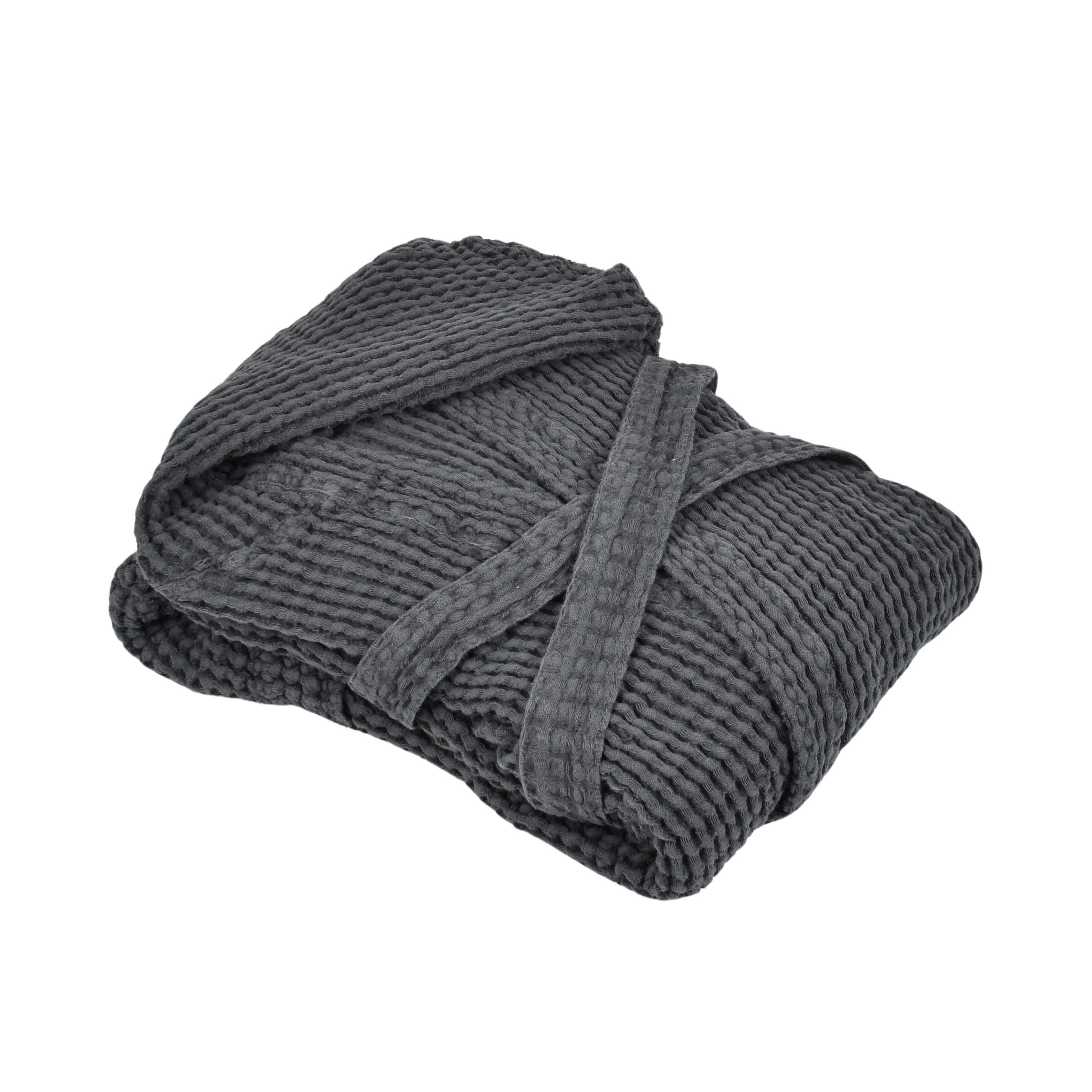Graphite colour linen bathrobe with hood Žibutė - 3XL/4XL