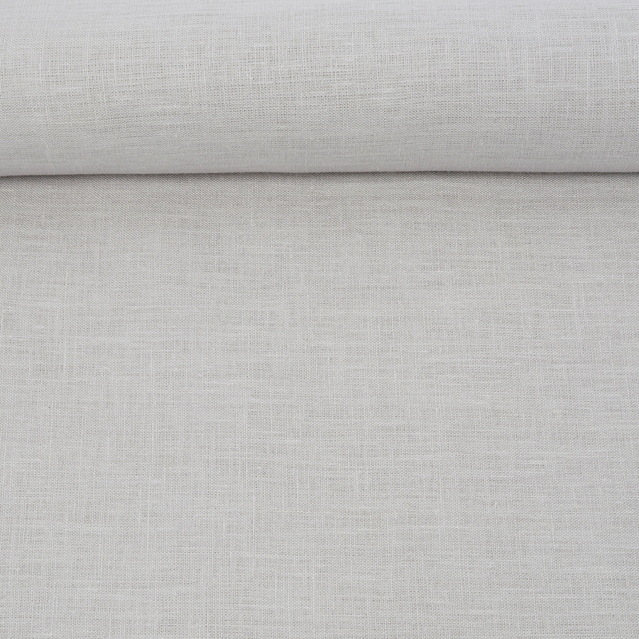 Washed linen fabric in soft grey, 205 g/m²