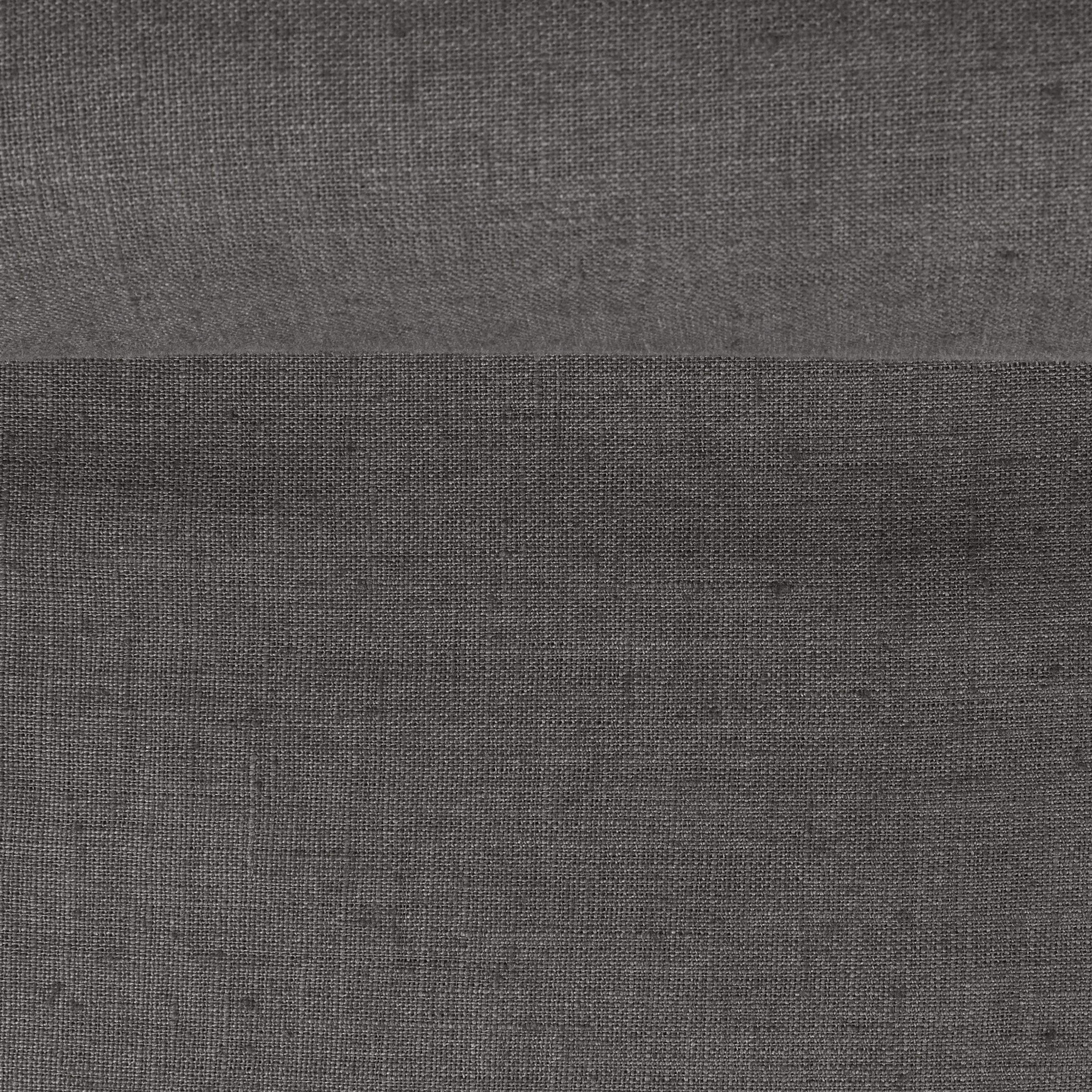 Washed linen fabric in grayish brown, 205 g/m²