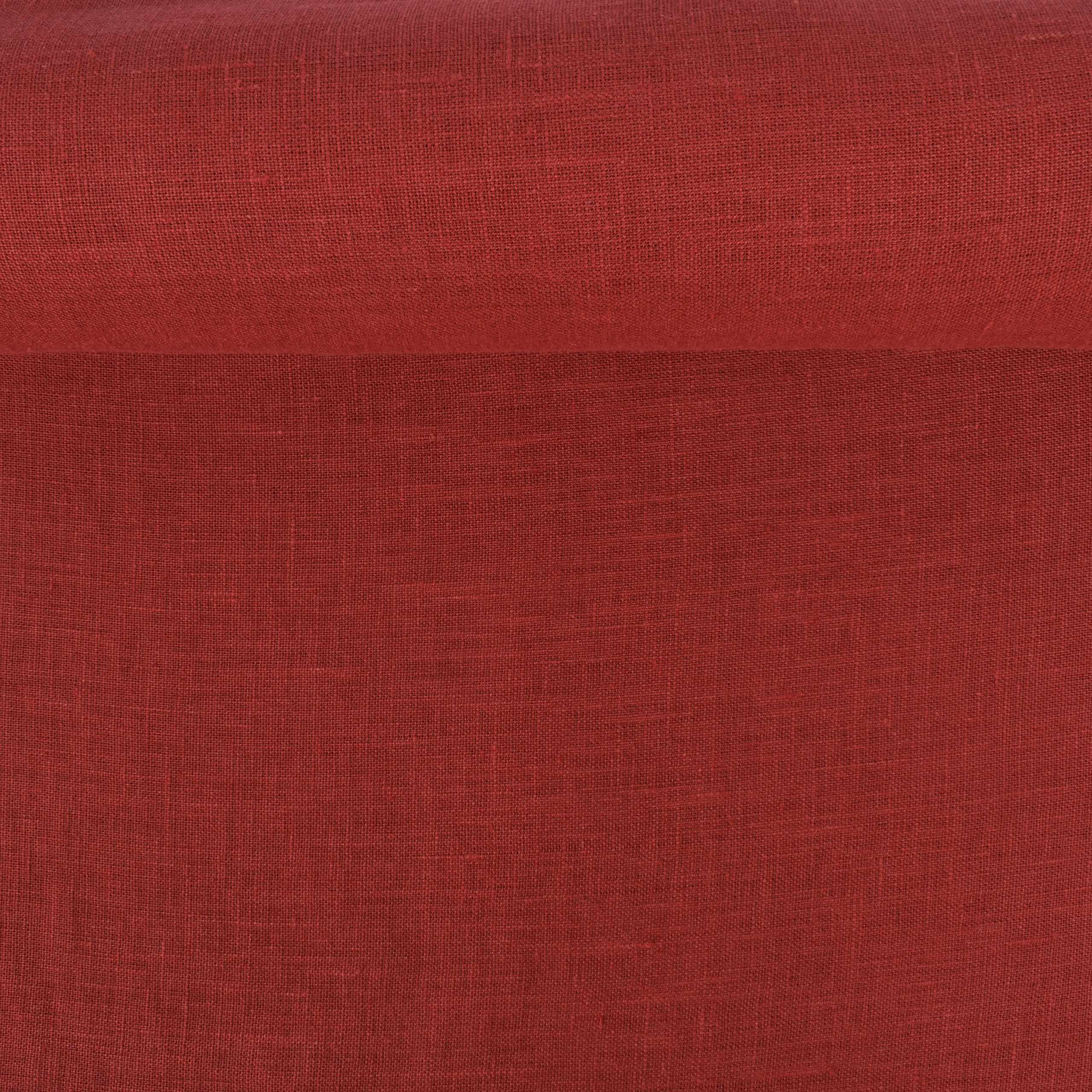 Washed linen fabric in rich cherry, 190 g/m²
