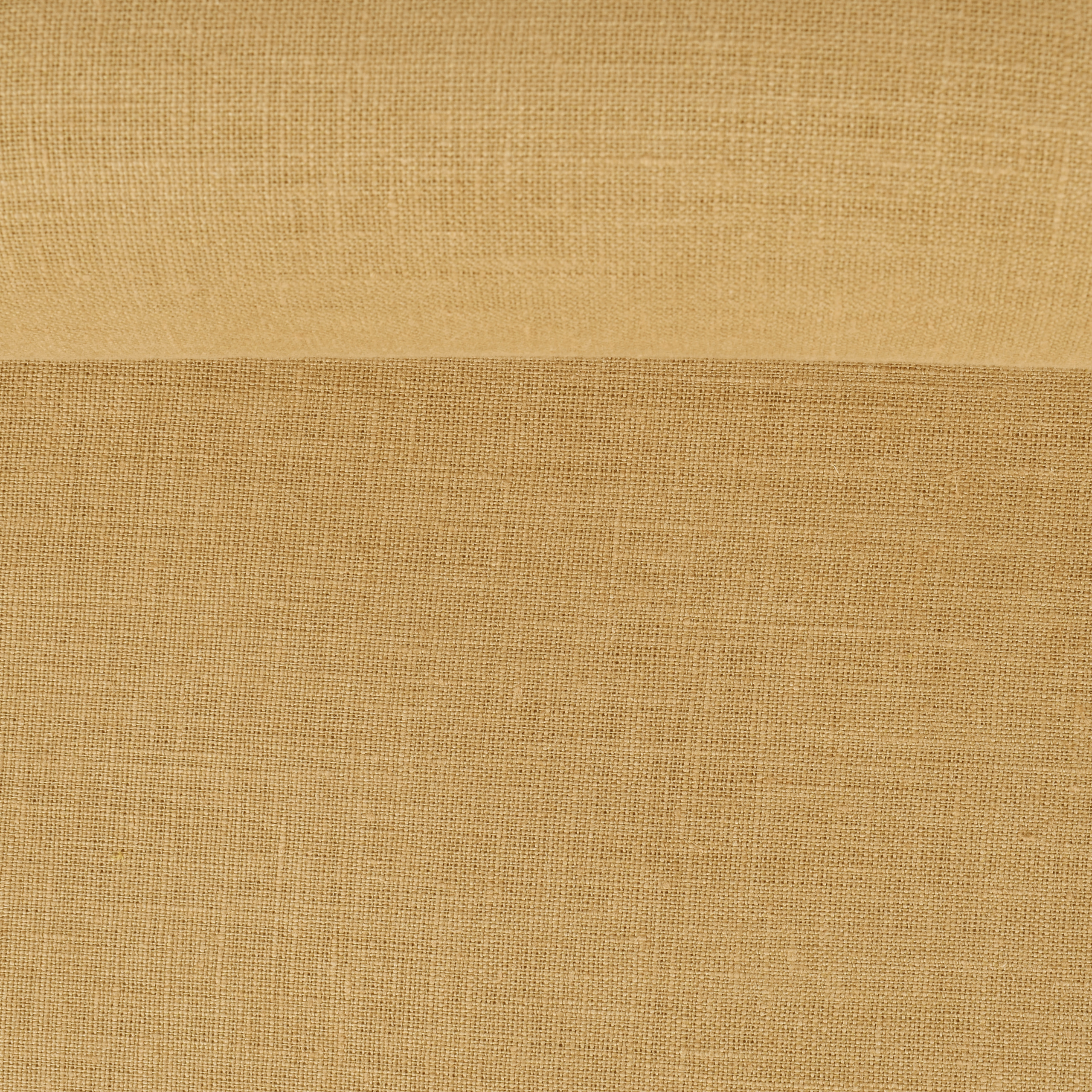 Washed linen fabric in straw yellow, 185 g/m²