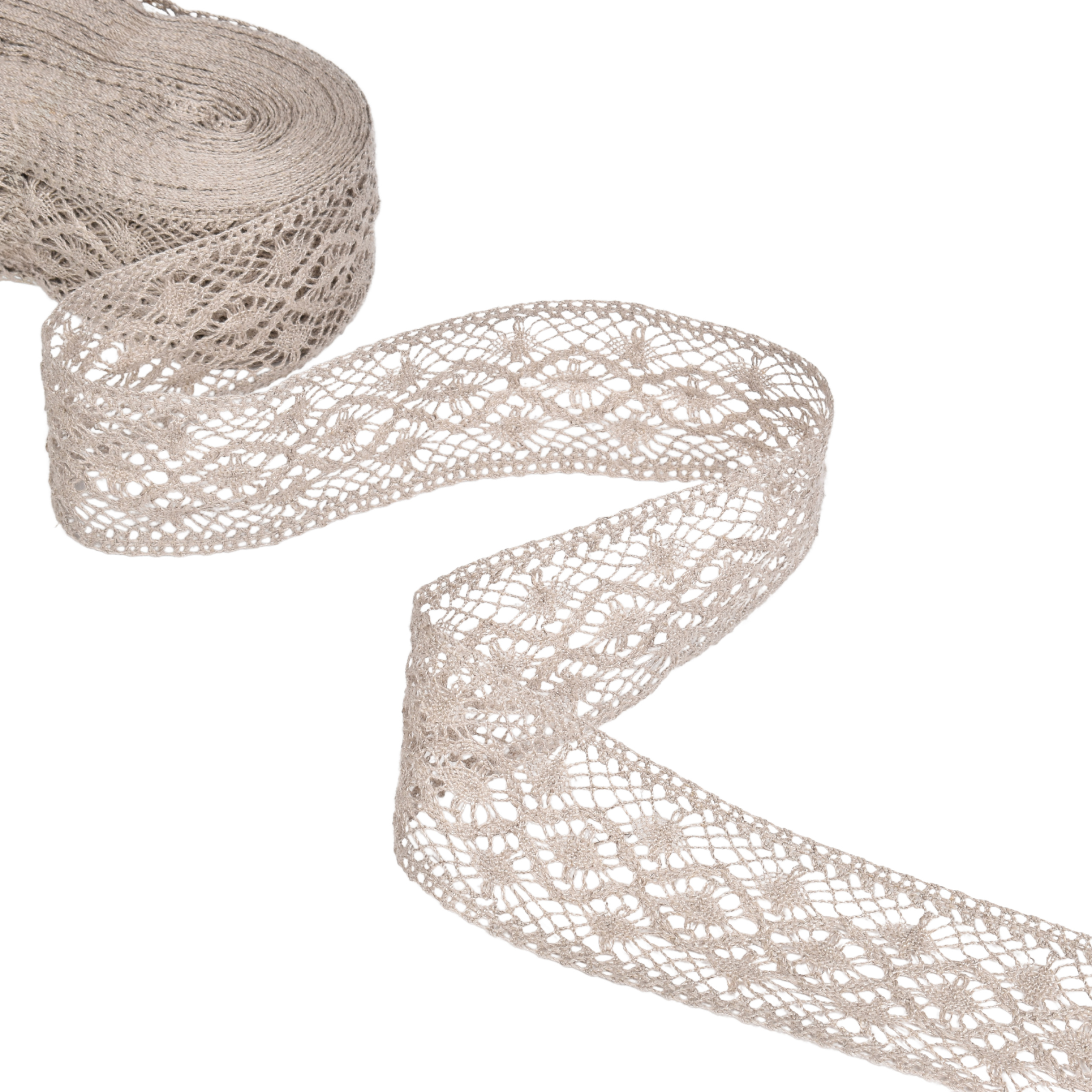 Natural colour linen lace Pine, 1 m