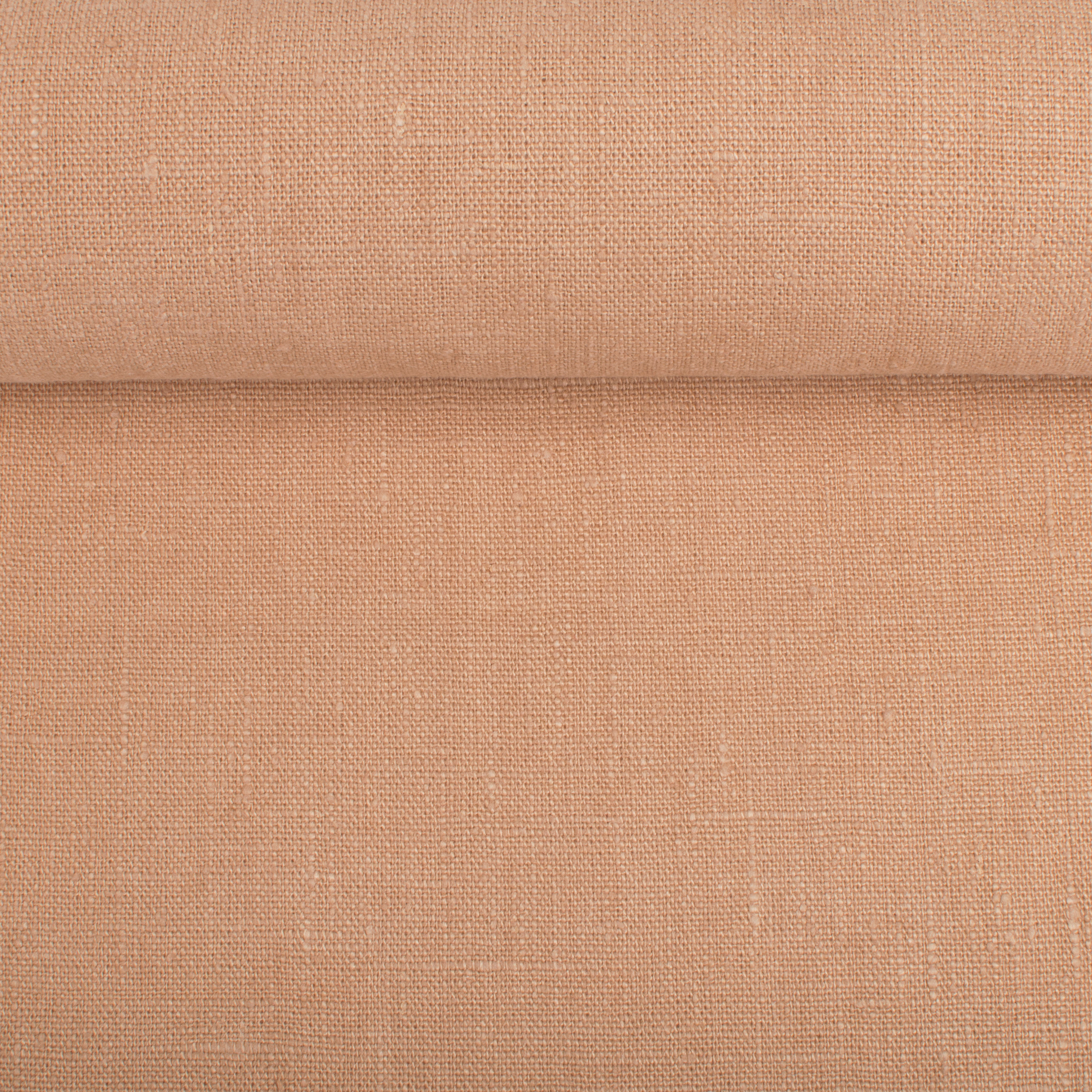 Washed linen fabric in beige, 300 g/m²