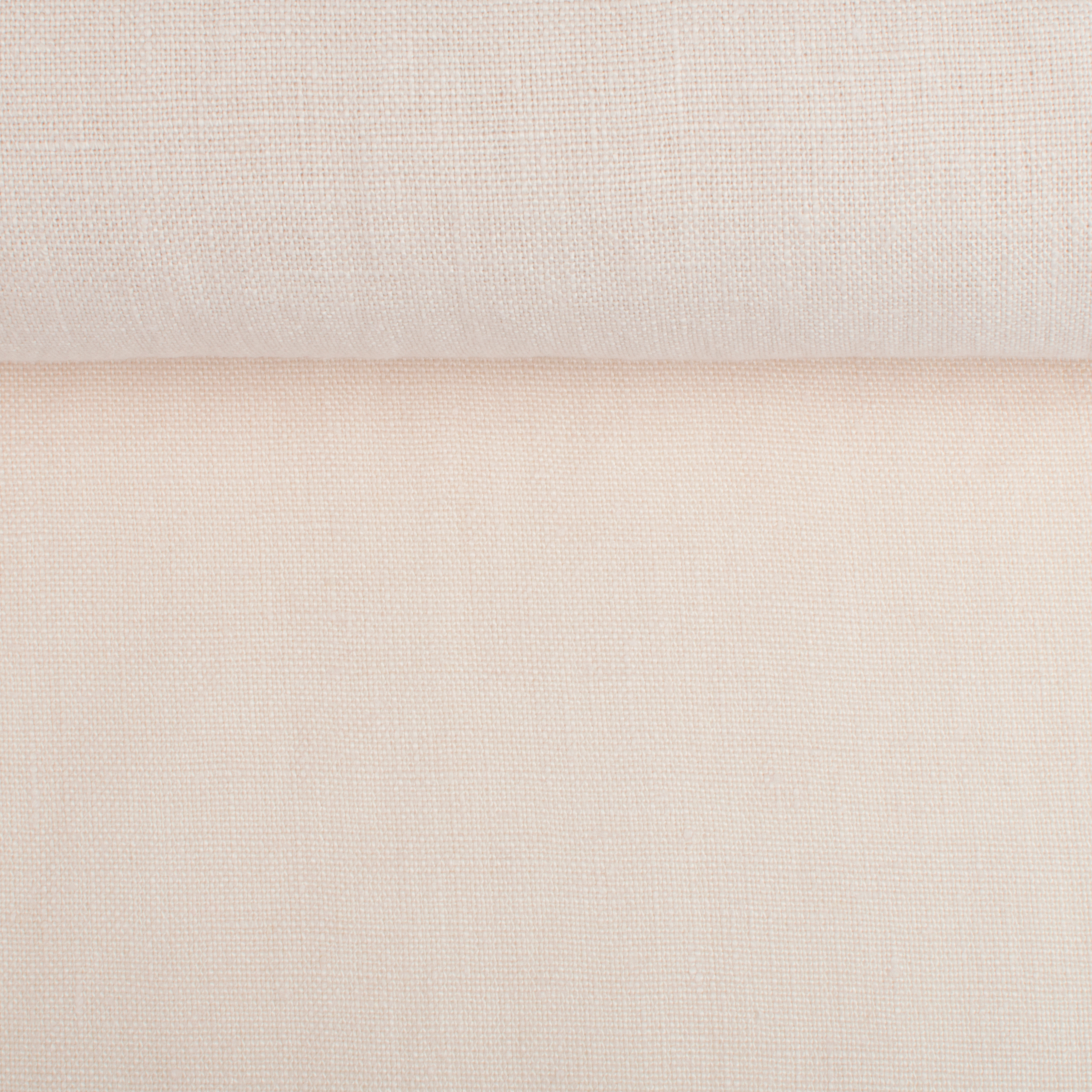 Washed linen fabric in cream colour, 320 g/m²