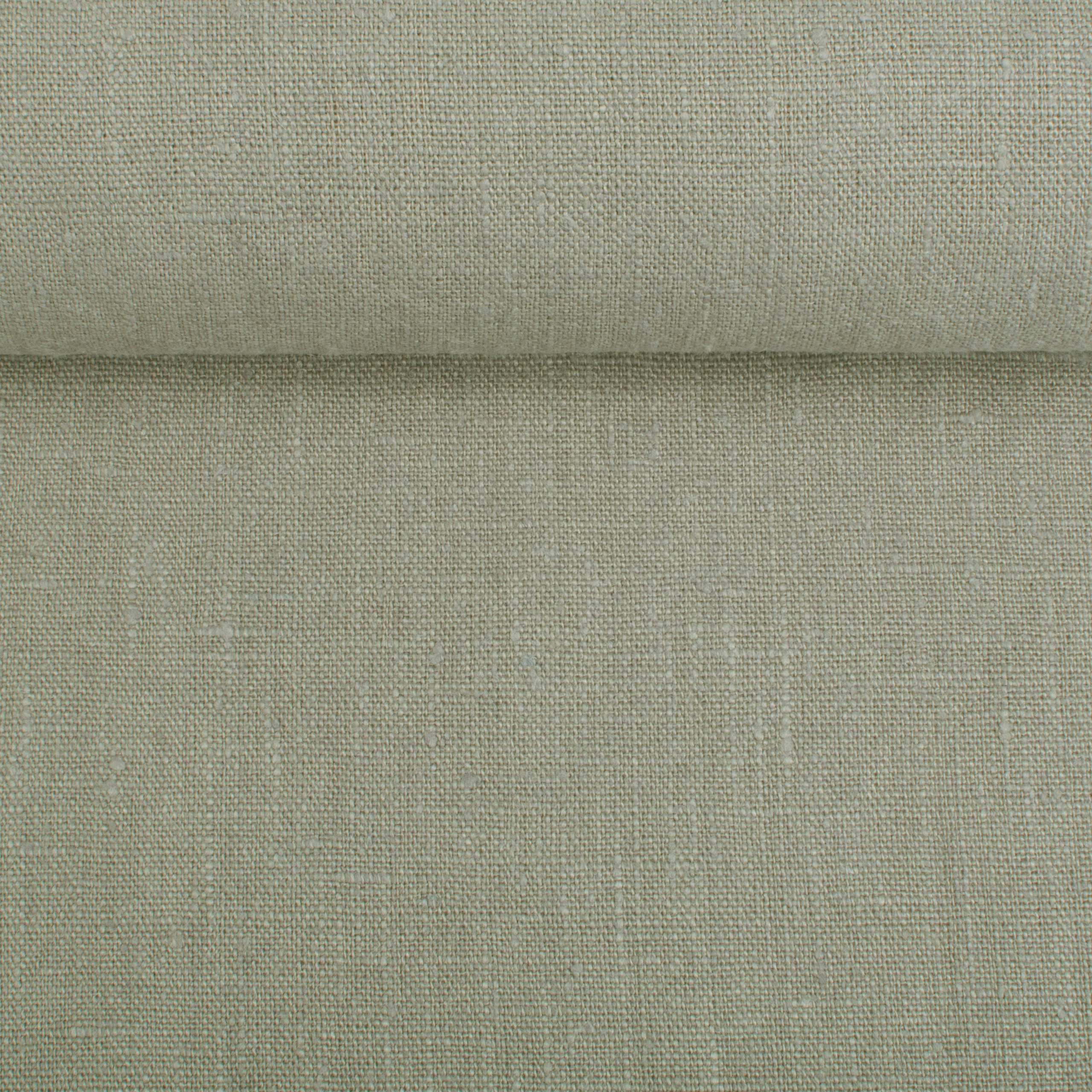 Washed linen fabric in pastel grey, 300 g/m²