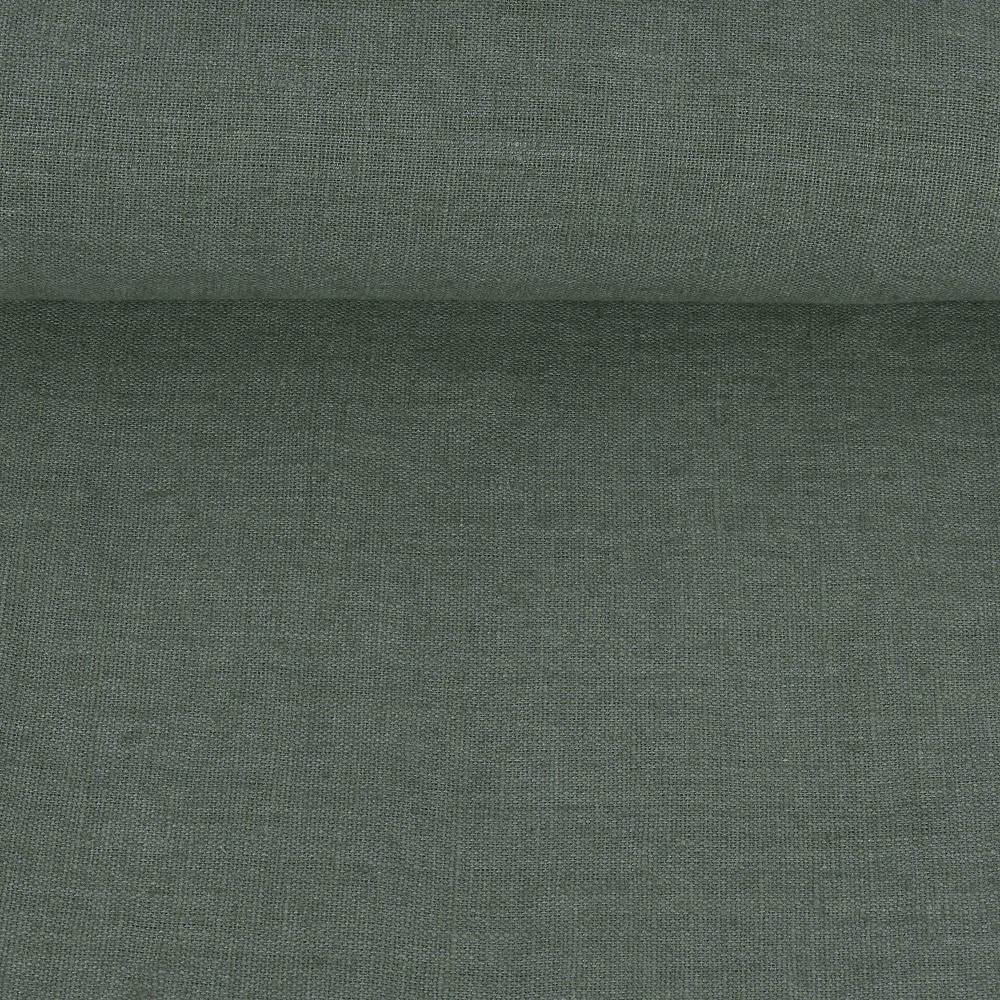 Washed linen fabric in dark grey, 300 g/m²