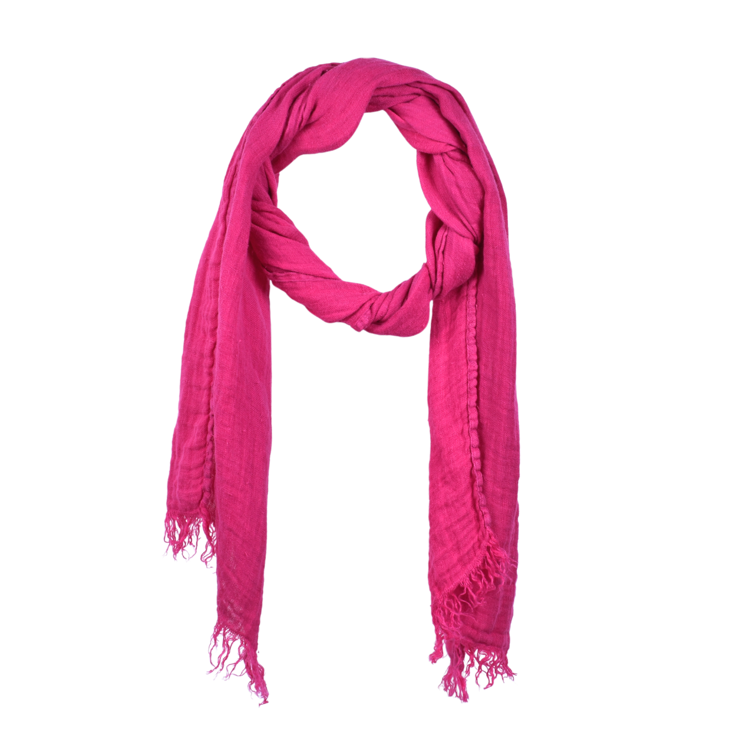 Scarf with fringes in teal color, 40x200 cm