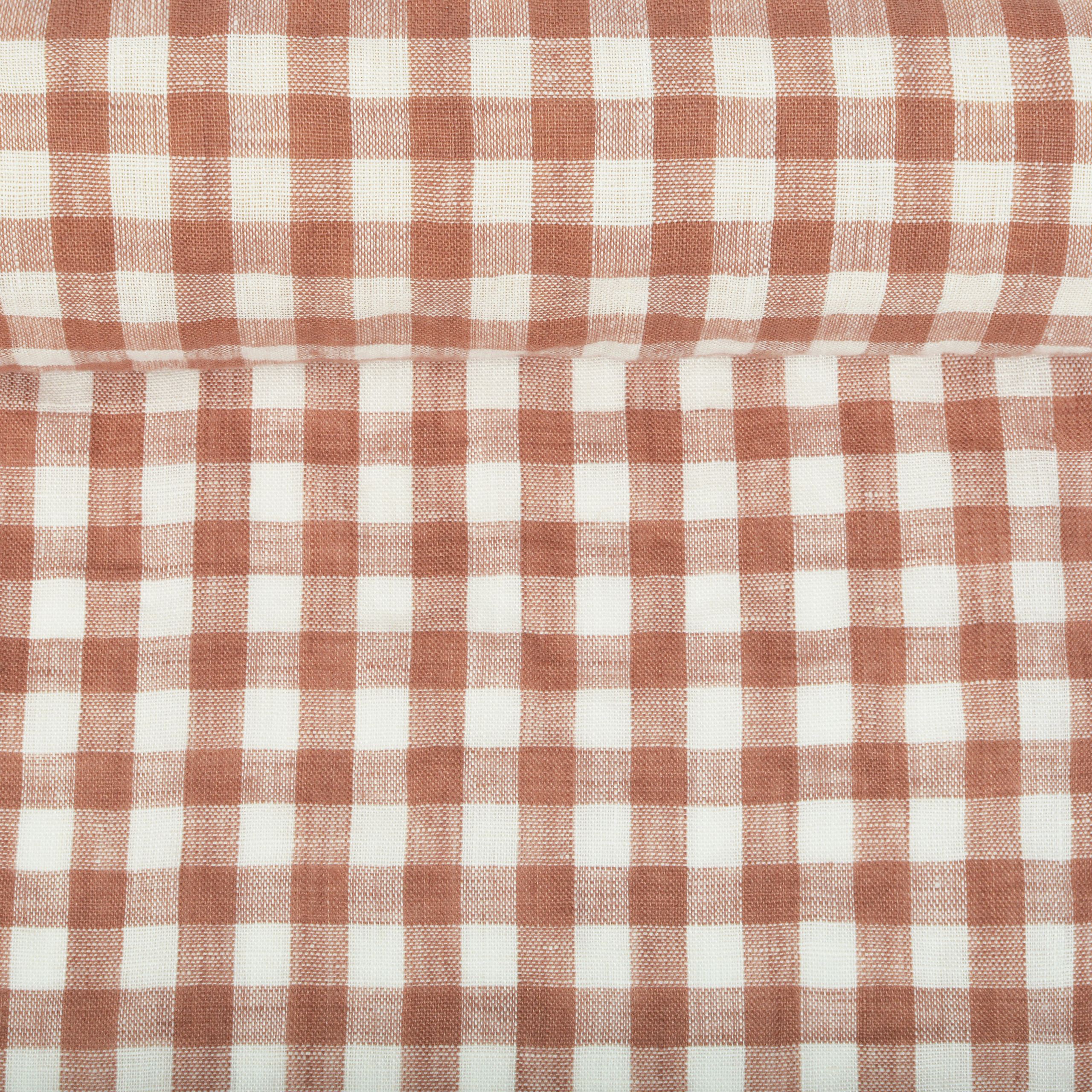 Minkštintas rudai languotas lininis audinys, 130 g/m²