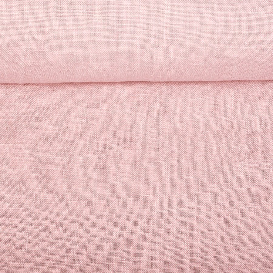 Wide washed linen fabric in pink, 150 g/m² (Bolt)