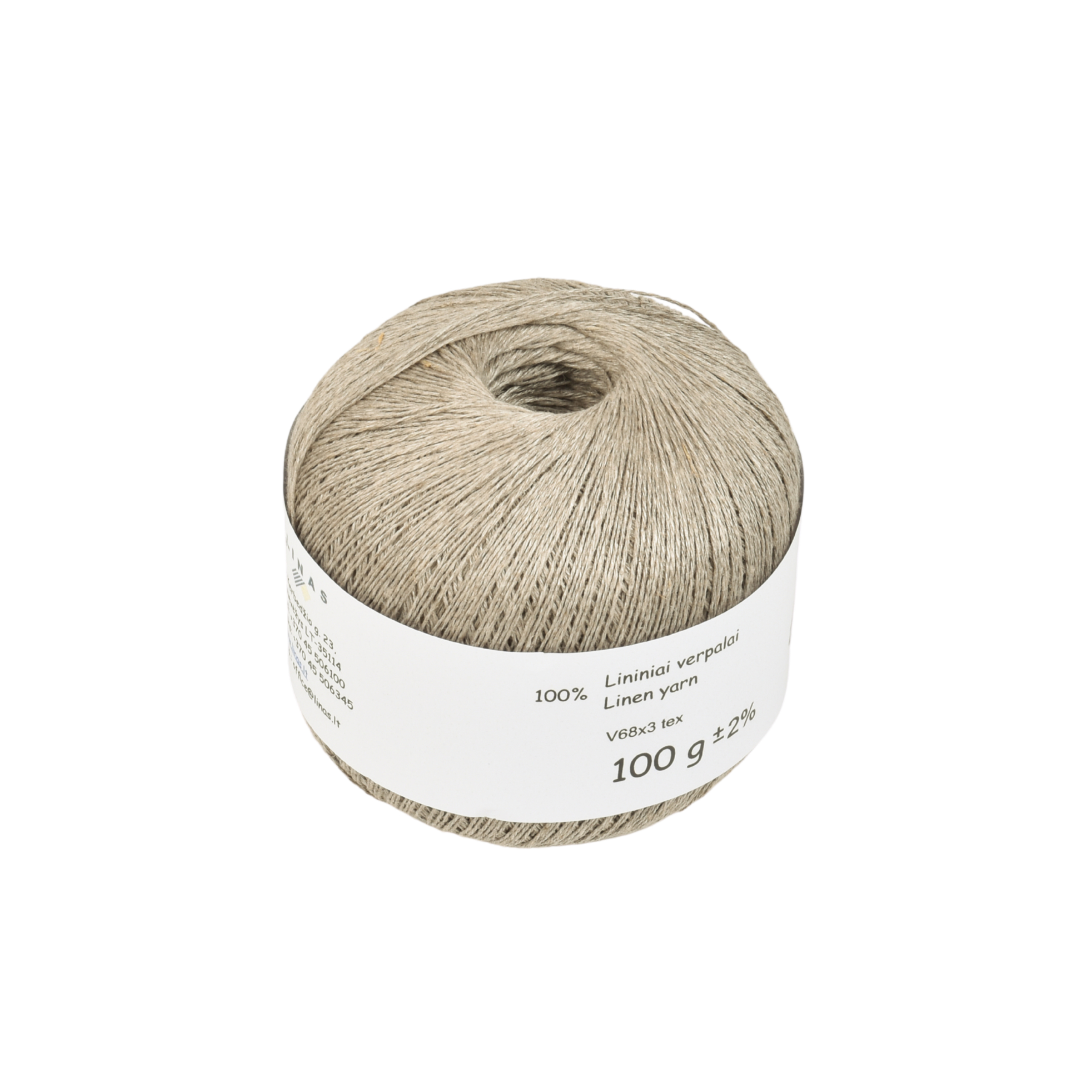 Natural linen yarn V68x3 tex, 100 g