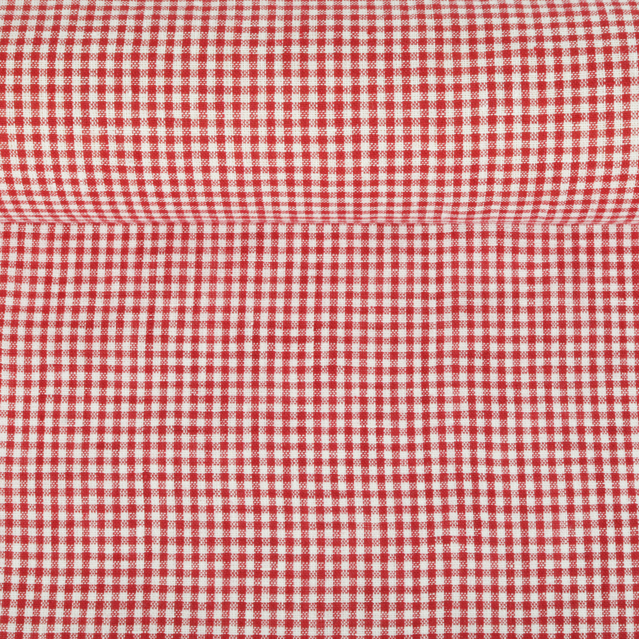 Minkštintas raudonai languotas lininis audinys, 130 g/m²