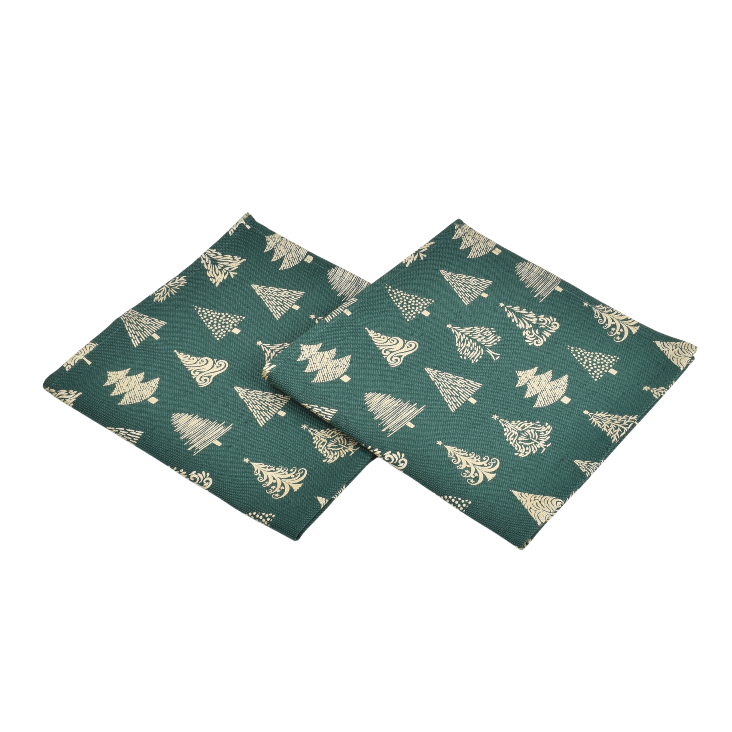 Green colour napkins set Christmas trees, 47X47 cm, 4 pcs