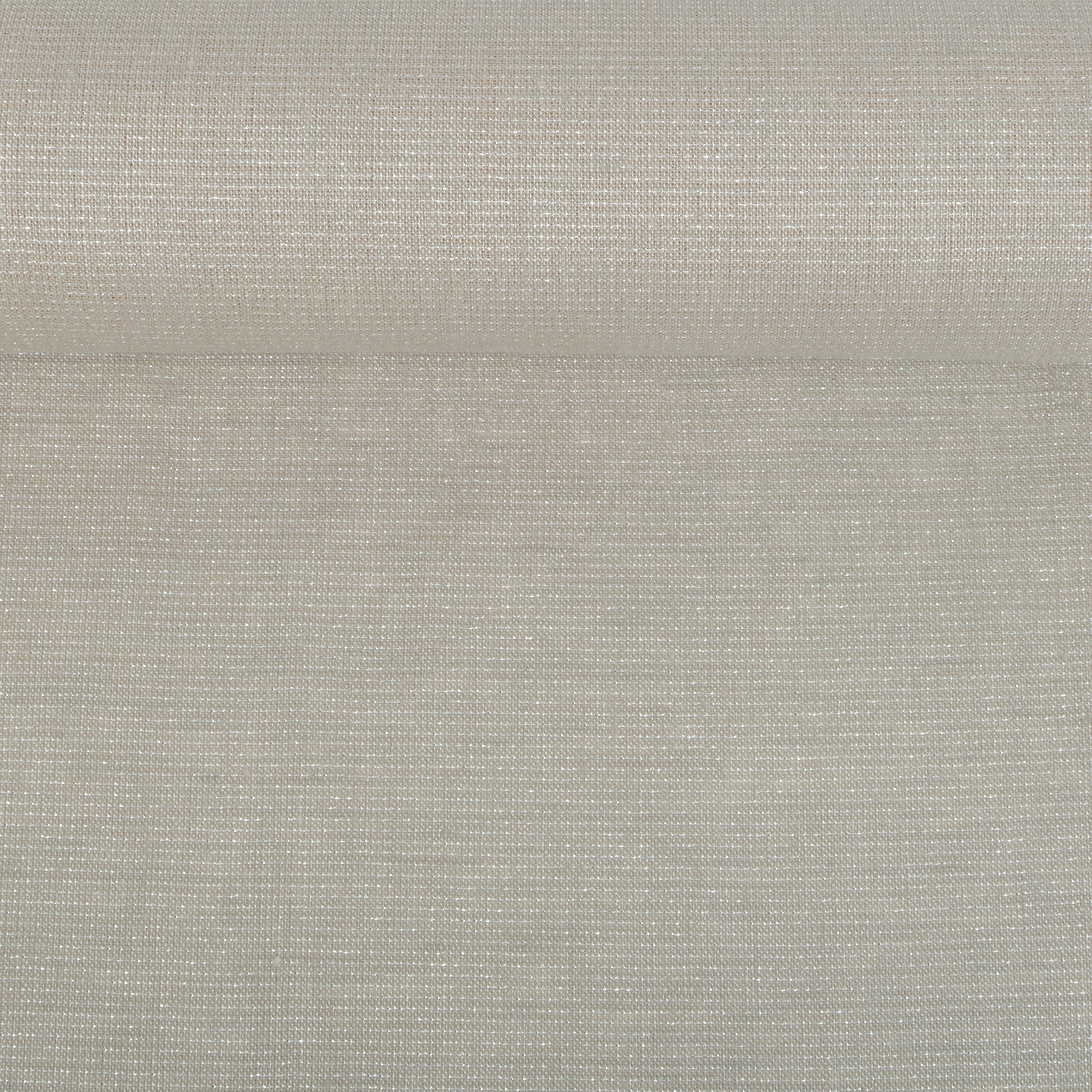 Natūralios spalvos lininis audinys su sidabro spalvos liureksu, 150 g/m²