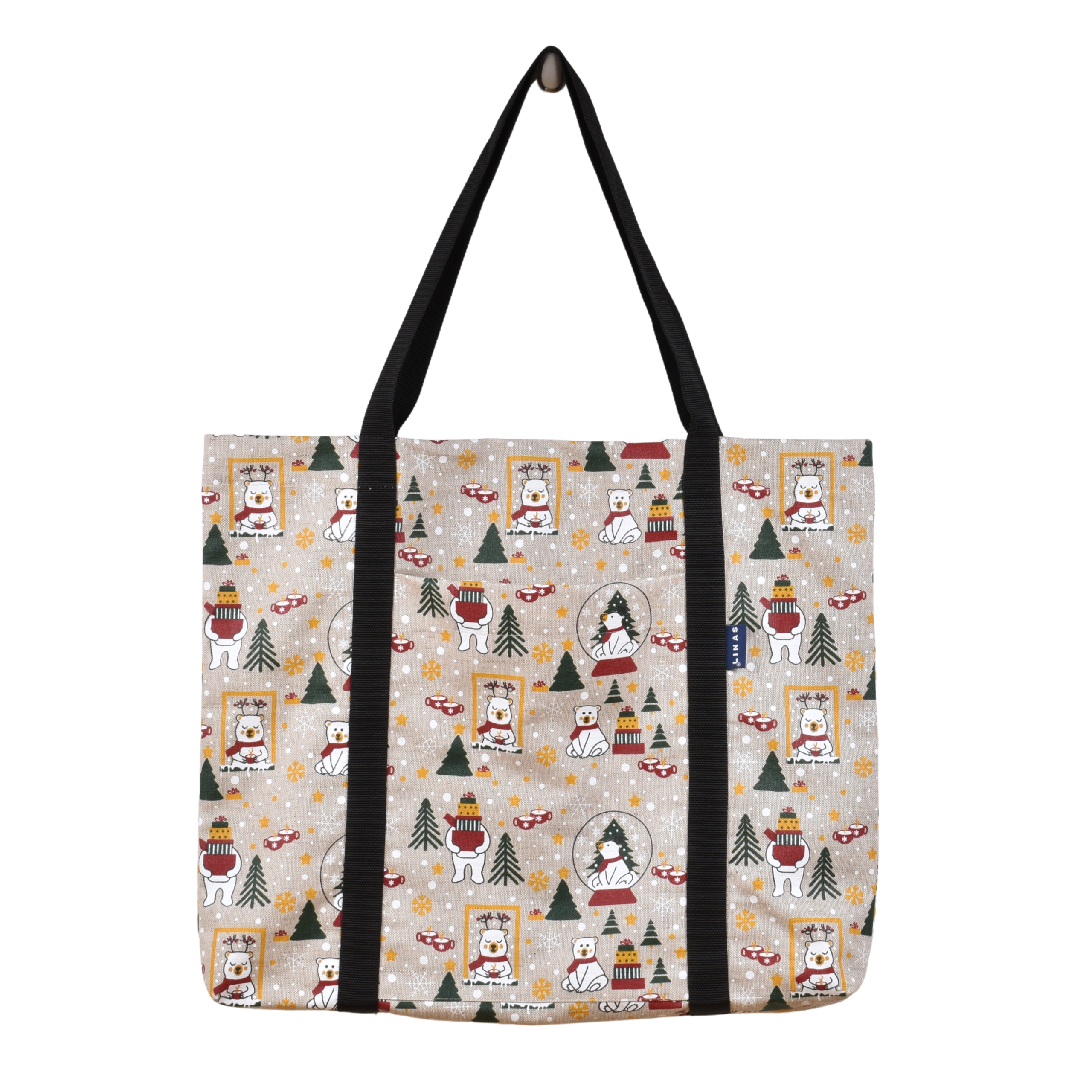 Big bag Polar bear with a pocket on the outside, 45x43 cm