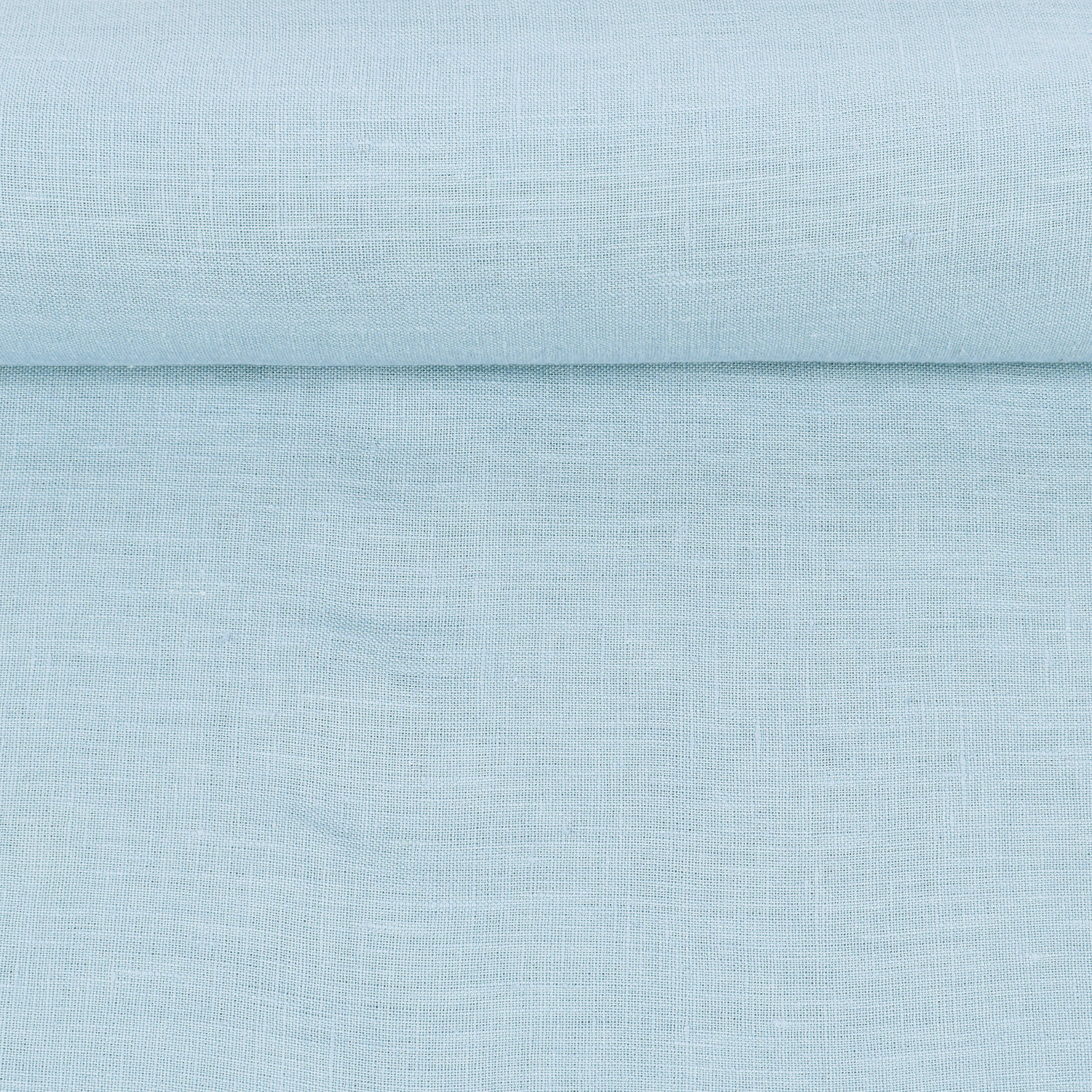 Wide washed linen fabric in light blue, 160 g/m² (Bale)
