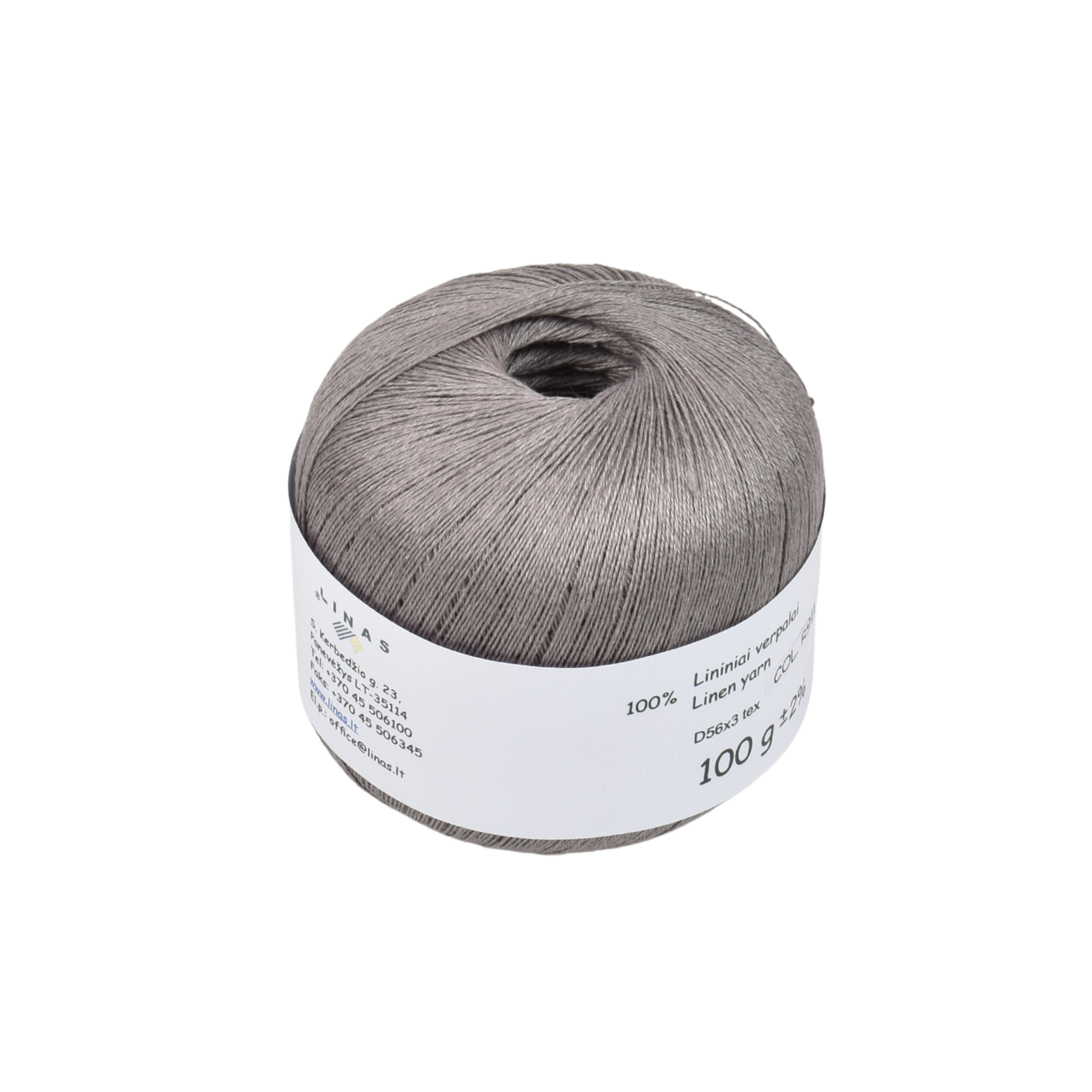 Bluish grey colour linen yarn D56x3 tex, col. R911, 100 g
