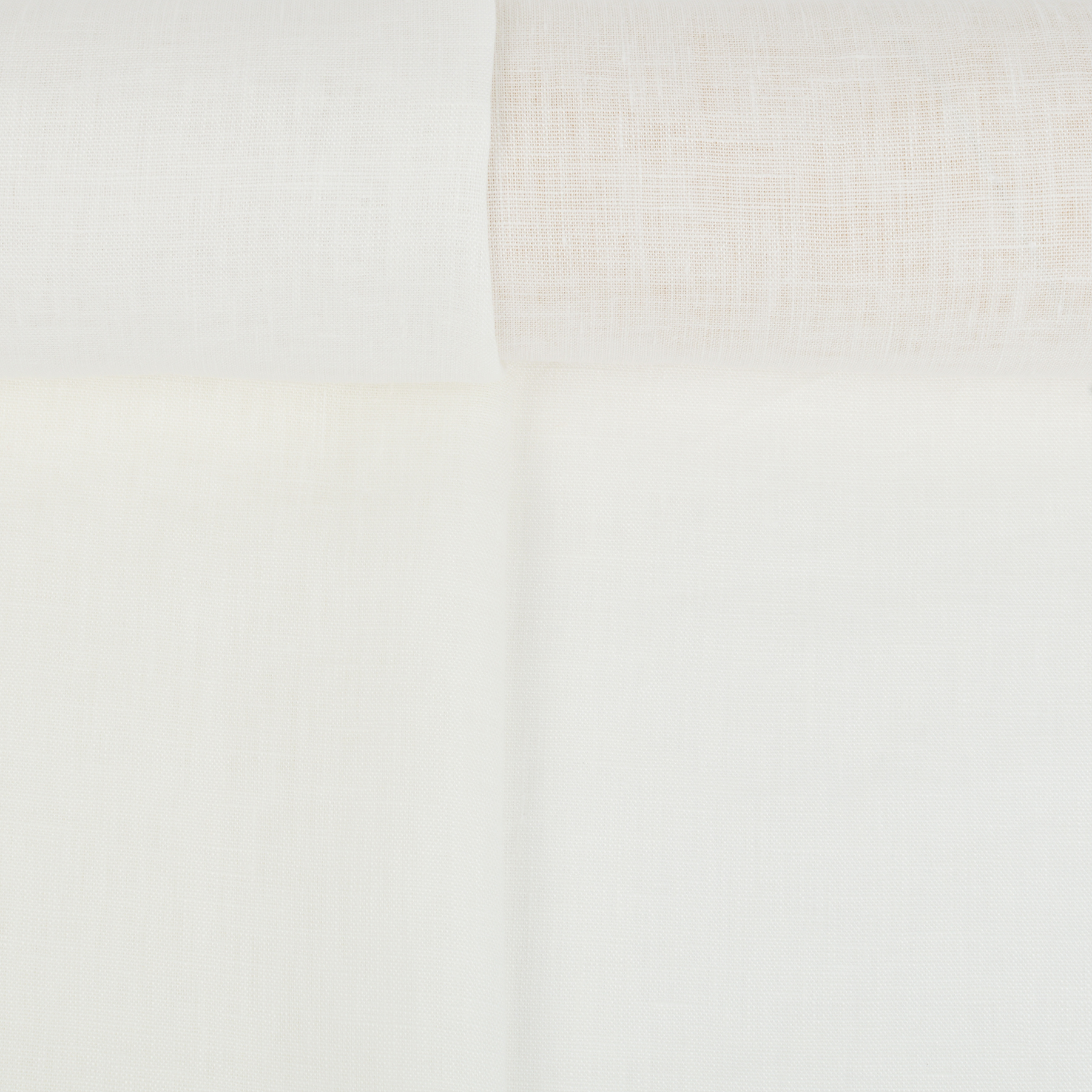 Washed linen fabric in white, 130 g/m²