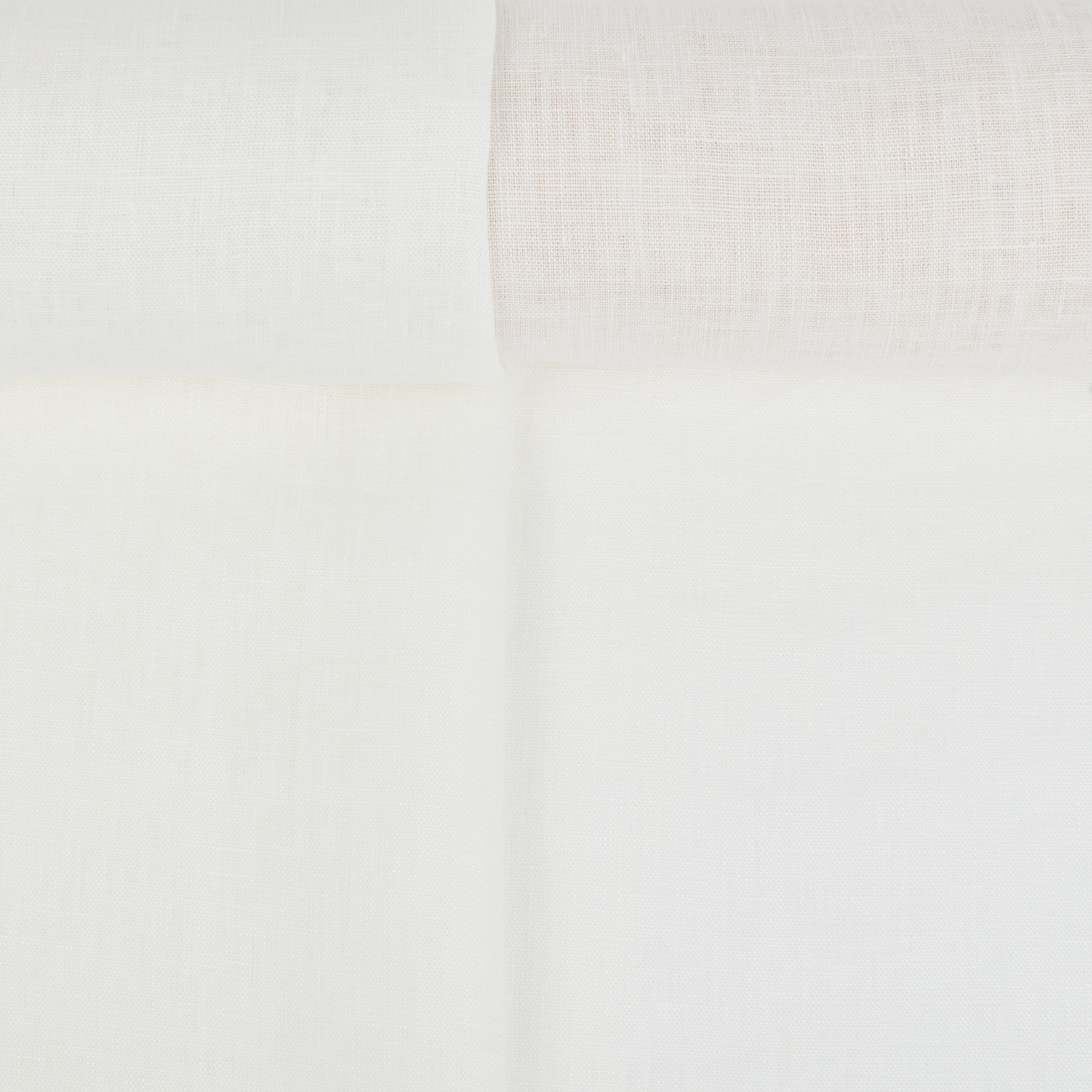 Washed linen fabric in snow white, 130 g/m²