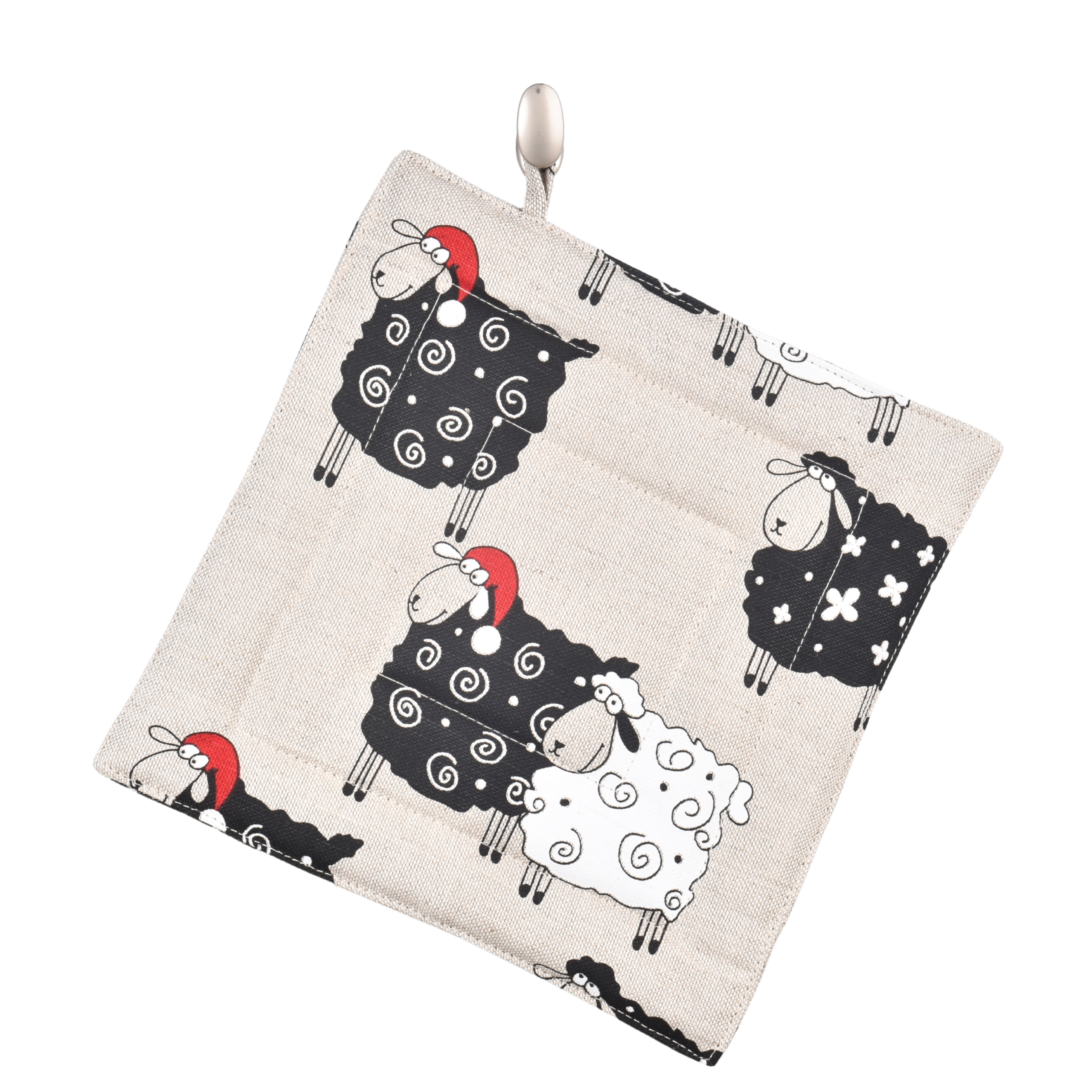 Pot holder Sheep with red hats